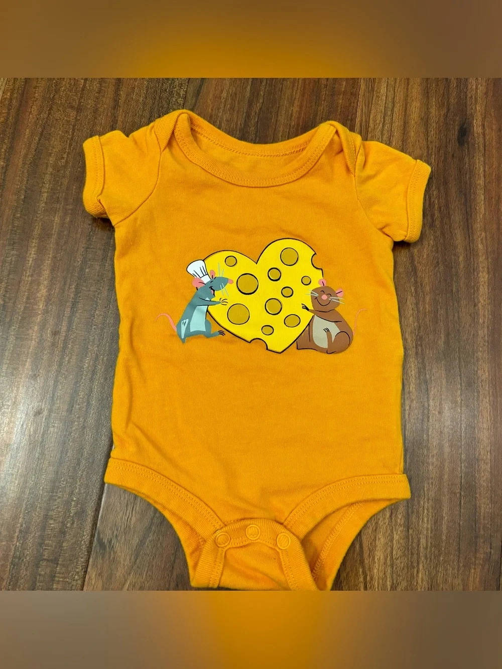 Disney Ratatouille Remy Emile Orange Short Sleeve Onesie
